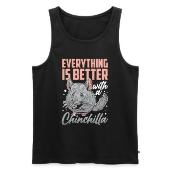 Chinchillas alles besser mit Wollmaus Chinchilla - Männer Premium Bio Tank Top - Schwarz - Vorne - Michal (187cm)