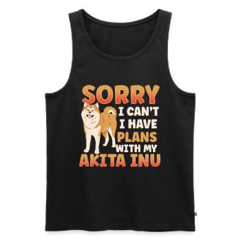 Je ne peux pas avoir de plans avec mon Akita Inu - Débardeur bio Premium Homme - noir - Devant - Michal (187cm)