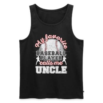 Baseball Uncle Uncle Baseball Player Gift - Men's Premium Organic Tank Top - black - Front - Michal (187cm)