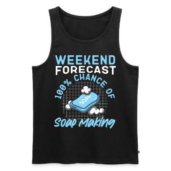 Soap Making Crafting Weekend - Men's Premium Organic Tank Top - black - Front - AI Model Male 178 light (178cm)