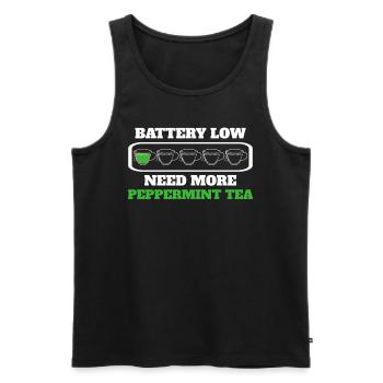 Lustiger Minzkräutertee - Männer Premium Bio Tank Top - Schwarz - Vorne - AI Model Male 178 light (178cm)