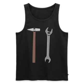 Hammer Handwerker Werkzeug Berufe Handwerk Job - Männer Premium Bio Tank Top - Schwarz - Vorne - Michal (187cm)