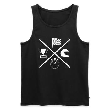 Racing Motorsport Saying - Men's Premium Organic Tank Top - black - Front - Michal (187cm)