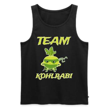 Kohlrabi Superheld Design Spruch - Männer Premium Bio Tank Top - Schwarz - Vorne - Michal (187cm)