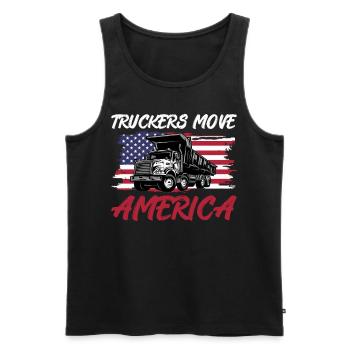 Chauffeur de camion - Truckers Move America - Débardeur bio Premium Homme - noir - Devant - Michal (187cm)