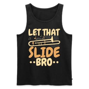 Let That Slide Bro Posaunist Musiker - Männer Premium Bio Tank Top - Schwarz - Vorne - AI Model Male 178 light (178cm)