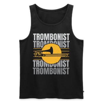 Musicien tromboniste d’instruments de musique - Débardeur bio Premium Homme - noir - Devant - Michal (187cm)