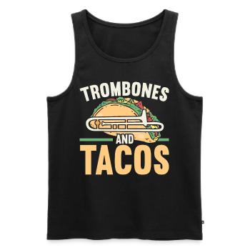 Trombones and Tacos Trombonist Trombone Player Trombones - Men's Premium Organic Tank Top - black - Front - Michal (187cm)