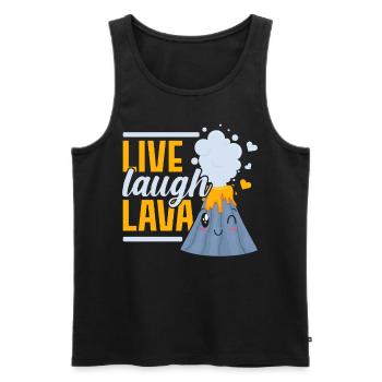 Leben Lachen Lava Geologie Vulkanologie Vulkan Lov - Männer Premium Bio Tank Top - Schwarz - Vorne - Michal (187cm)