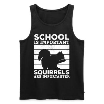 School is important, but squirrels are important - Men's Premium Organic Tank Top - black - Front - AI Model Male 178 light (178cm)