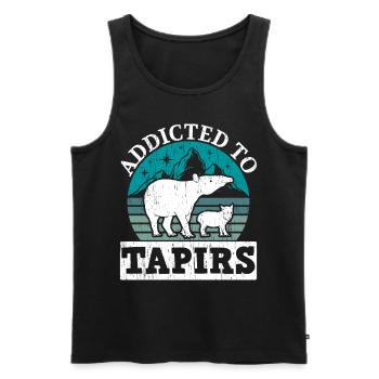 Addicted to Tapirs Wildlife Animal Zookeeper - Men's Premium Organic Tank Top - black - Front - Michal (187cm)