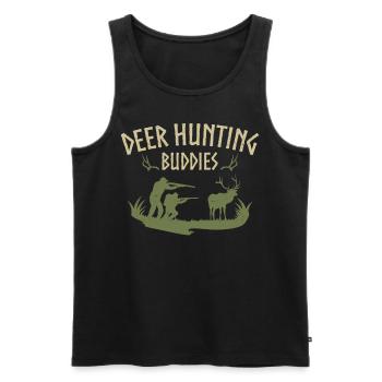 Chasse au cerf chasseur de cerfs - Débardeur bio Premium Homme - noir - Devant - AI Model Male 178 light (178cm)