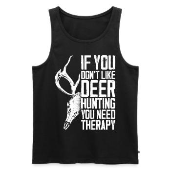 Chasseur de cerfs buck si vous - Débardeur bio Premium Homme - noir - Devant - Michal (187cm)
