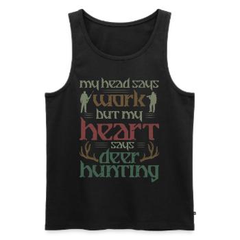 Buck Deer Hunting Hunter My Head - Men's Premium Organic Tank Top - black - Front - Michal (187cm)