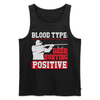 Buck Deer Hunting Hunter Blood - Männer Premium Bio Tank Top - Schwarz - Vorne - Michal (187cm)