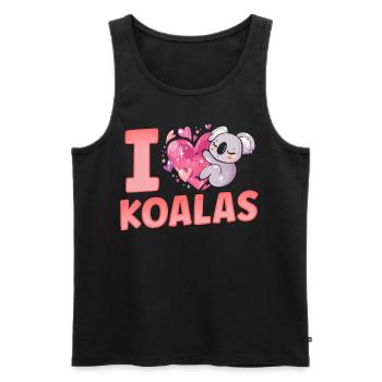 I Love Koalas Sweet Koala Animal Koala Bear - Men's Premium Organic Tank Top - black - Front - Michal (187cm)
