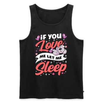 Si tu m’aimes, laisse-moi dormir Koala - Débardeur bio Premium Homme - noir - Devant - Michal (187cm)