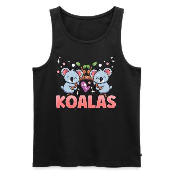 Koalas Koala Koala Ours Animal Doux - Débardeur bio Premium Homme - noir - Devant - AI Model Male 178 light (178cm)