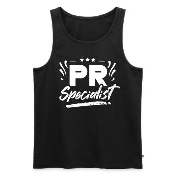 PR Spezialist Job Beruf Public Relations - Männer Premium Bio Tank Top - Schwarz - Vorne - AI Model Male 178 light (178cm)