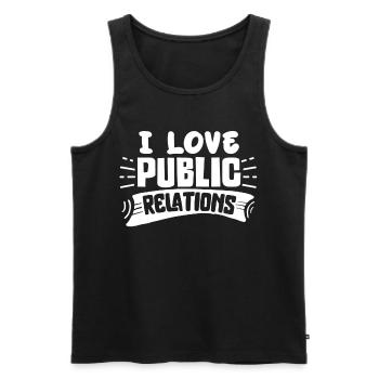 Ich Liebe Public Relations PR Beruf Job - Männer Premium Bio Tank Top - Schwarz - Vorne - AI Model Male 178 light (178cm)