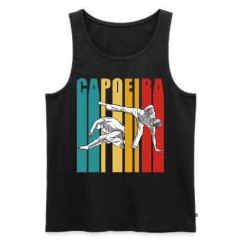 Entraînement de Capoeira Arts Martiaux Brésiliens Hobby - Débardeur bio Premium Homme - noir - Devant - Michal (187cm)