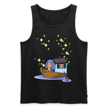 Ahoi Rowing Boat Boat Paddle Boat Sailboat Maritime - Men's Premium Organic Tank Top - black - Front - Michal (187cm)