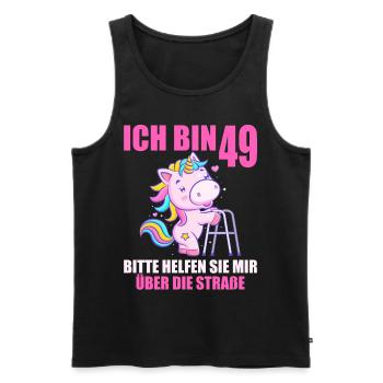 Ich bin 49 Bitte helfen Sie mir über Straße - Männer Premium Bio Tank Top - Schwarz - Vorne - Michal (187cm)