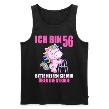 Ich bin 56 Bitte helfen Sie mir über Straße - Männer Premium Bio Tank Top - Schwarz - Vorne - Michal (187cm)