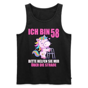 Ich bin 58 Bitte helfen Sie mir über Straße - Männer Premium Bio Tank Top - Schwarz - Vorne - Michal (187cm)