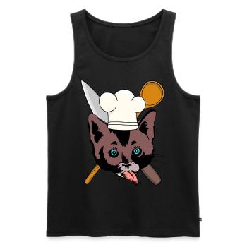 Cats Kitchen Cook Cooking Spoon Kitchen Knives Professions - Men's Premium Organic Tank Top - black - Front - AI Model Male 178 light (178cm)
