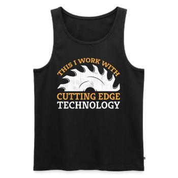 Chainsaw Carving Woodworking Carpenter - Männer Premium Bio Tank Top - Schwarz - Vorne - AI Model Male 178 light (178cm)