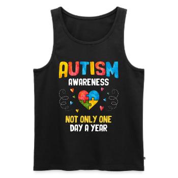 Autismus - Männer Premium Bio Tank Top - Schwarz - Vorne - Michal (187cm)