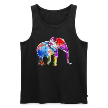 Éléphant - Débardeur bio Premium Homme - noir - Devant - Michal (187cm)