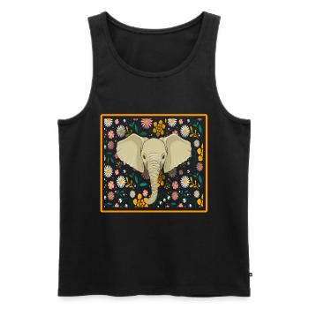 Cadeau d’éléphant pour Proboscis Africa Wilderness Zoo - Débardeur bio Premium Homme - noir - Devant - Michal (187cm)