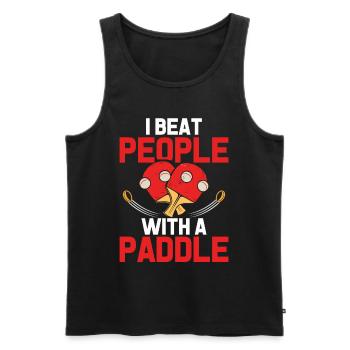 Tennis de table Tennis de table Tennis De table Cadeau Ping Pong - Débardeur bio Premium Homme - noir - Devant - AI Model Male 178 light (178cm)