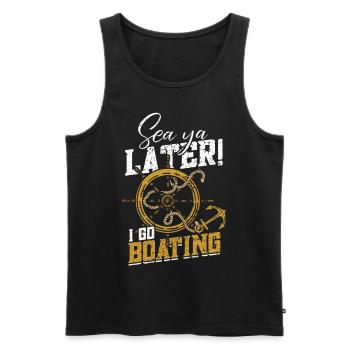 Boat Captain Boater Boat Captain Boat Shirt - Men's Premium Organic Tank Top - black - Front - Michal (187cm)