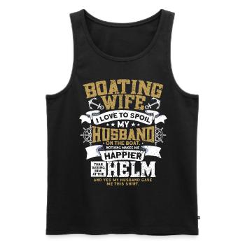 Boat Captain Boater Boat Captain Boat Shirt - Men's Premium Organic Tank Top - black - Front - Michal (187cm)