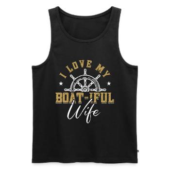 Boat Captain Boater Boat Captain Boat Shirt - Men's Premium Organic Tank Top - black - Front - Michal (187cm)