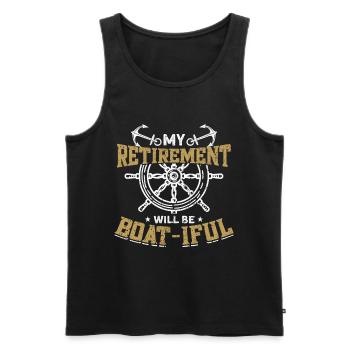 Boat Captain Boater Boat Captain Boat Shirt - Men's Premium Organic Tank Top - black - Front - Michal (187cm)