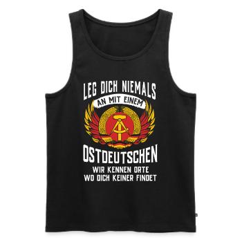 Ostdeutschland Geschenk Osten Ossi DDR Ostalgie - Männer Premium Bio Tank Top - Schwarz - Vorne - Michal (187cm)