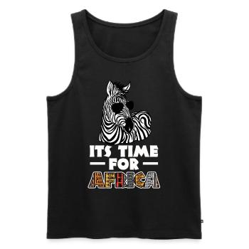 Tshirt zèbre en Afrique Horse Safari - Débardeur bio Premium Homme - noir - Devant - Michal (187cm)