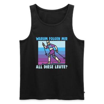 Cross-country biathlon cross-country skiers - Men's Premium Organic Tank Top - black - Front - Michal (187cm)