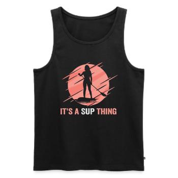 Sup Stand Up Paddle Design Sup Board Paddeln - Débardeur bio Premium Homme - noir - Devant - AI Model Male 178 light (178cm)