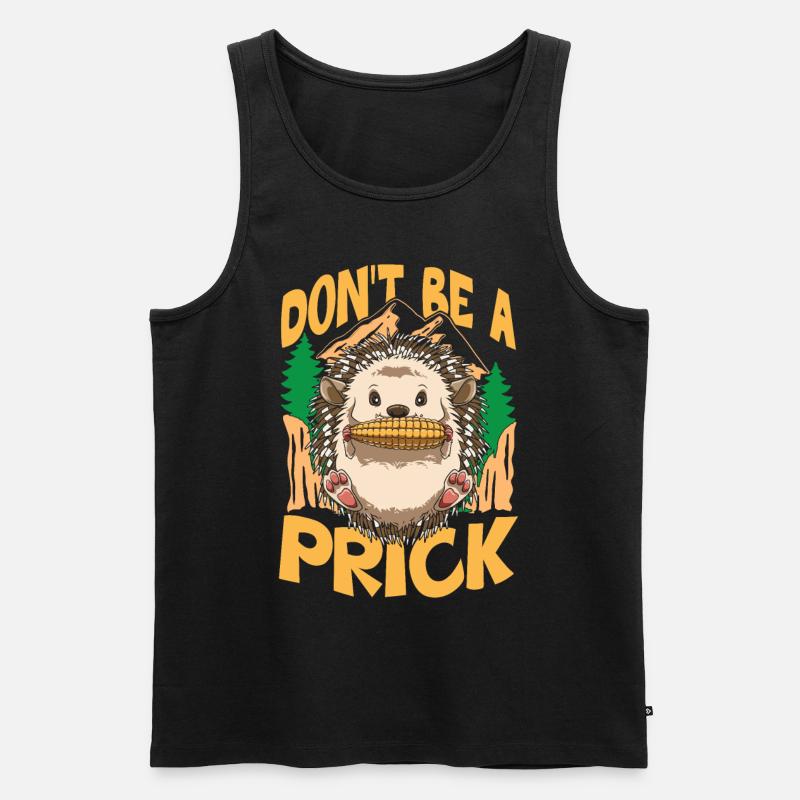 Igel knabbert Mais Maiskolben - Männer Premium Bio Tank Top - Schwarz