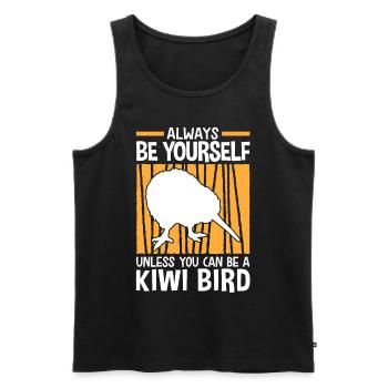 Sei ein Kiwi Vogel Neuseeland Schnepfenstrauß - Männer Premium Bio Tank Top - Schwarz - Vorne - Michal (187cm)