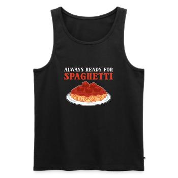 Always Ready For Spaghetti Italian Food Pasta - Männer Premium Bio Tank Top - Schwarz - Vorne - AI Model Male 178 light (178cm)