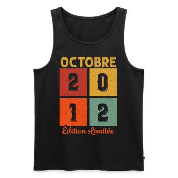 Octobre 2012 Vintage - Débardeur bio Premium Homme - noir - Devant - Michal (187cm)
