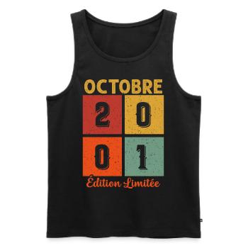 Octobre 2001 Vintage - Débardeur bio Premium Homme - noir - Devant - Michal (187cm)