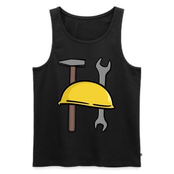 Crafts Safety helmet Tool Construction site Commercial - Men's Premium Organic Tank Top - black - Front - Michal (187cm)