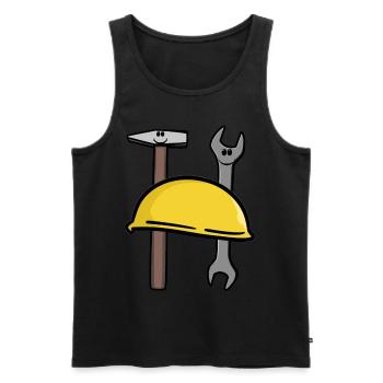 Handwerk Werkzeug Baustelle Gewerbe Berufe Job - Männer Premium Bio Tank Top - Schwarz - Vorne - Michal (187cm)